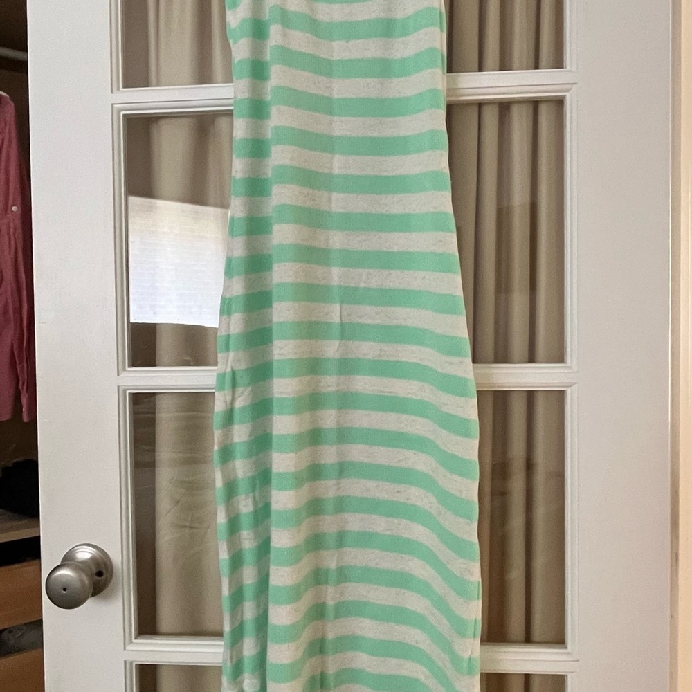 Stella Cruz, white and turquoise striped maxi dress, size small - Picture 3 of 3